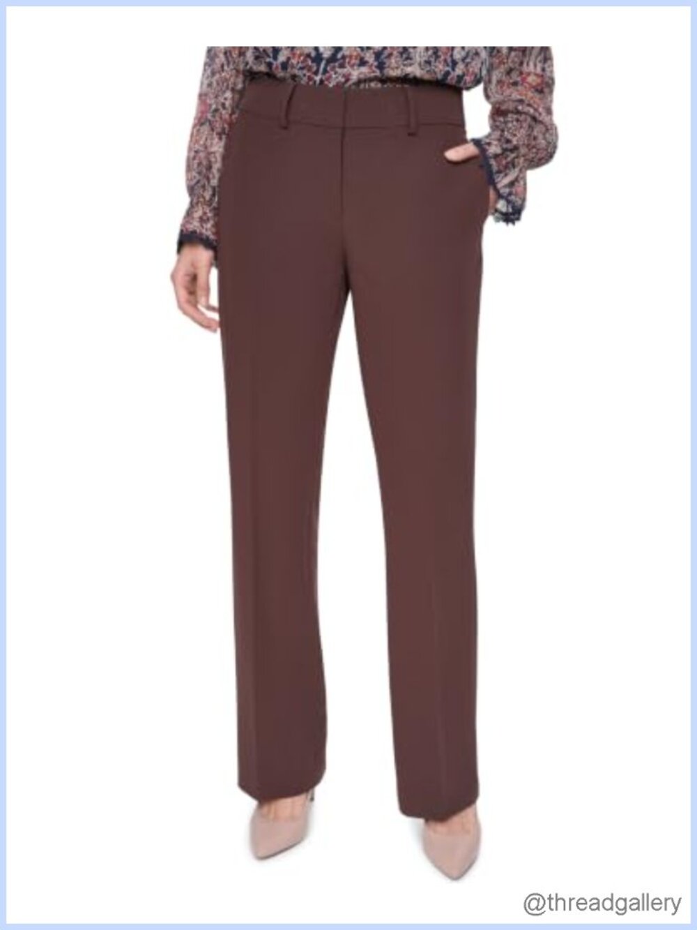 Tommy Hilfiger Boot Leg Trousers Flat Front Mid Rise Ankle